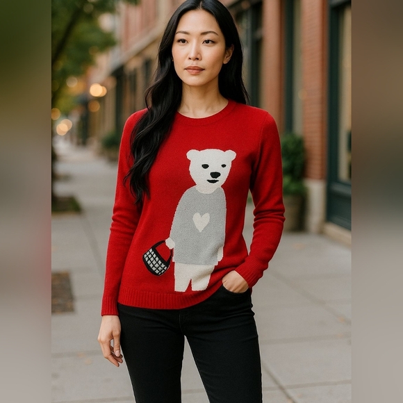 Primark wool blend bear print sweater. Nwt. Size small - Picture 1 of 8